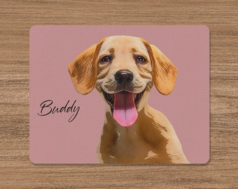 Personalised Pet Portrait Mousepad - Custom Vector from Pet Photo - Unique Pet Lover Gift, available in 3 sizes