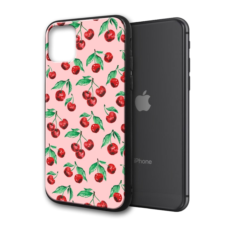 Cherry Phone Case Tempered Glass for All Apple iPhone /& Samsung Galaxy Model Personalised Pattern Cover