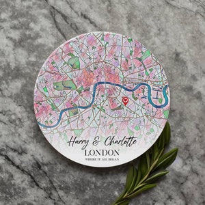Conjunto de porta-copos de vidro com mapa personalizado | Mapa personalizado da cidade de "Onde tudo começou" | Presente de aniversário, casamento, aniversário de casamento, Natal para ela/ele