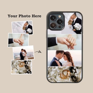 Custom Photo Collage Phone Case | Personalised photo case | Tempered Glass cover for Apple iPhone 15 14 13 12 11 XR XS 8 7 Mini Pro Max Plus