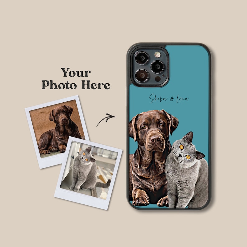 Custom Artist Pet Phone Case | Personalised Pet Portrait Case | Gift for Dog Lovers | Pet Loss | Pet Painting | iPhone & Samsung Models 