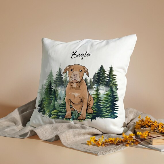 Custom Hand-Drawn Pet Portrait Pillow | Personalized Vector Art