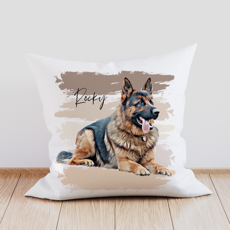 Custom Pet Pillow Personalised Pet Portrait Pet memorial gift Gifts for Dog Lovers & Pet Loss Pet portrait painting 4 art styles image 1