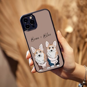 Custom Vector Pet Phone Case | Hand-drawn Pet Portrait | Gifts for Dog Lovers & Pet Loss | Dog/ Cat memorial gift | iPhone + Samsung cases