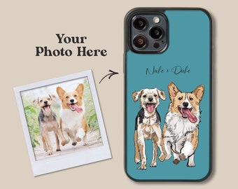 Hand-drawn Sketch Pet Phone Case | Pet Portrait Case | | Dog/ Cat memorial gift | Gifts for Dog Lovers & Pet Loss | iPhone + Samsung cases