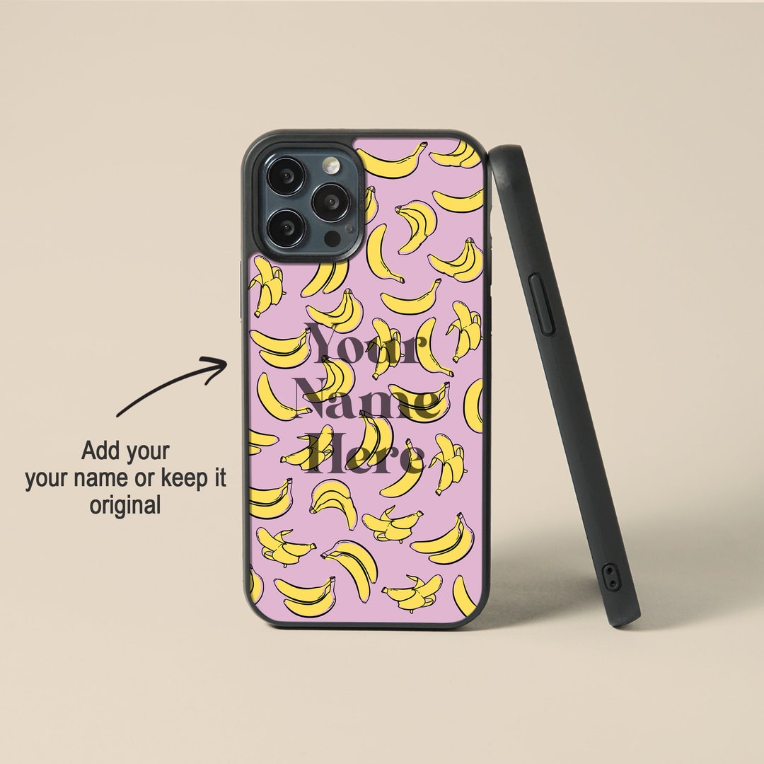 Custom Banana Phone Case Personalised Name Pattern Case Etsy