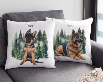 Custom Pet Pillow - 'Then & Now' Portrait - Personalised Pillow