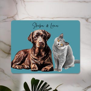Personalized Pet Mouse Pad - Custom Dog or Cat Portrait - available in 3 Sizes