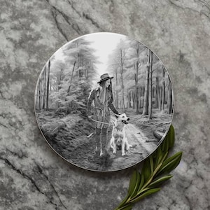 Custom Pet Portrait Coasters - Personalized Sketch Painting from Your Photo  | Glass Placemats | Coffee Table Coaster | Birthday Gift