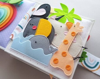 custom name add on option available Custom toddler busy quiet book felt fabric activity book choose between 5-8 pages