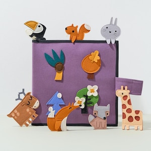 sensory toys for babies montessori quiet book for toddlers felt busy book forest animals seasonal travel toy gift for baby 1 year old