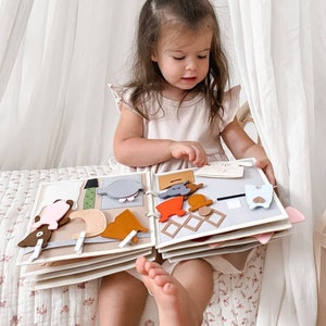 quiet busy book, quiet book montessori, felt book,  Popular Gifts for Kids by kinderkrama