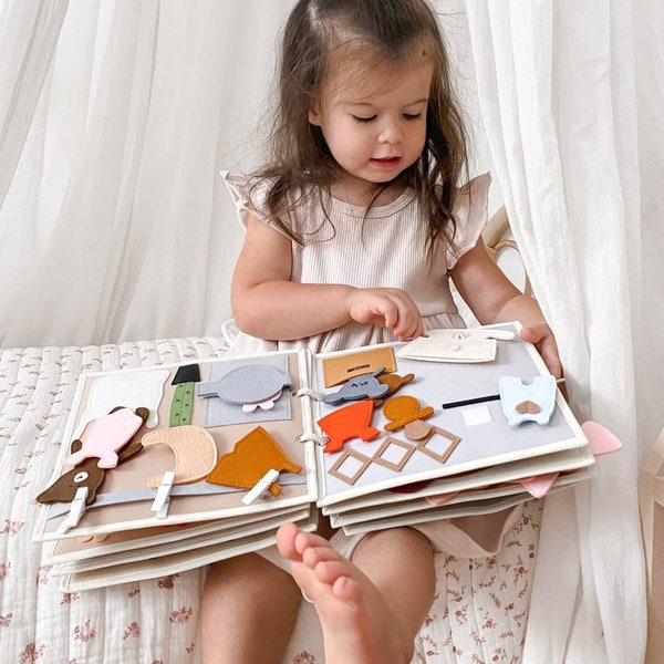 quiet busy book, quiet book montessori, felt book,  Popular Gifts for Kids by kinderkrama