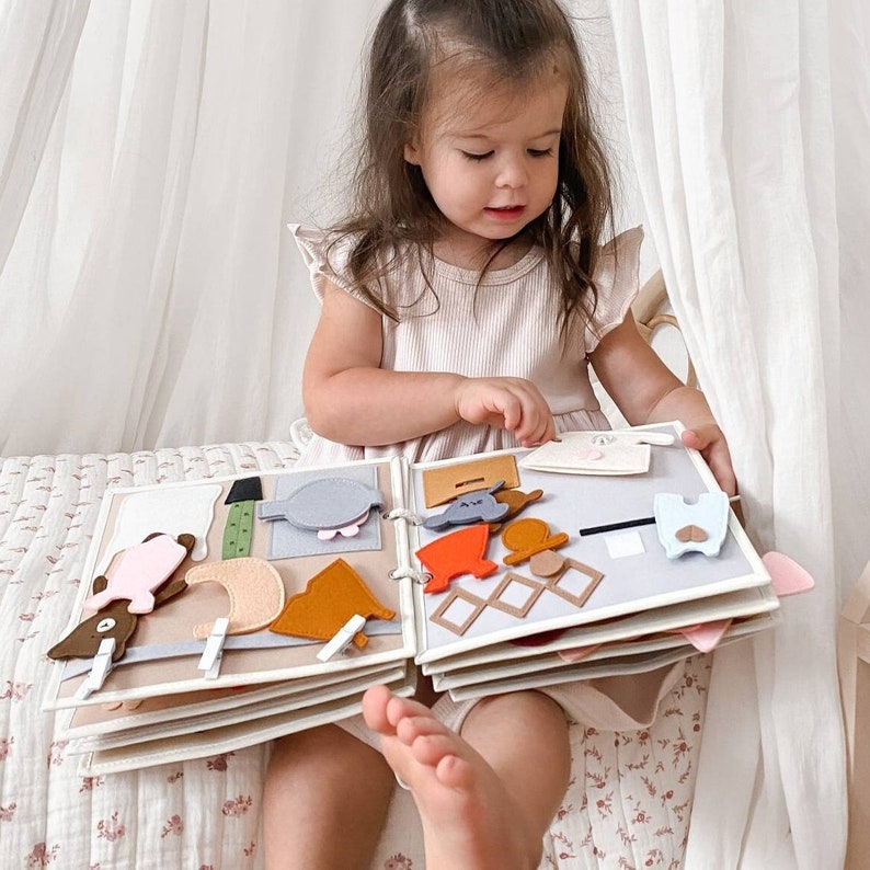 quiet busy book, quiet book montessori, felt book, Popular Gifts for Kids by kinderkrama image 1