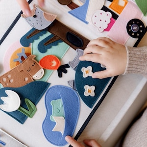 Montessori Quiet Book: Felt Forest Animals Activity Toy for Toddlers