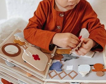 Livre bébé silencieux, jouet sensoriel Montessori pour bébé de 1 à 2 ans, cadeau pour enfants à la maternelle