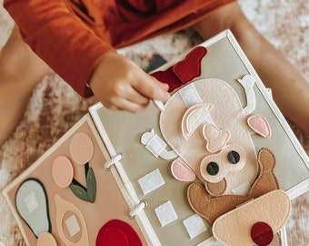 Livres occupés en feutre, livres en feutre, livre d'activités, livre occupé pour les tout-petits de 1 an, jouet de voyage 9 mois pour la maternelle