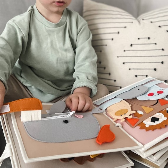  Actividad sensorial para niños pequeños de 1 año de edad,  juguetes Montessori, artículos esenciales de viaje en avión, para niños de 1  a 3 años, libro silencioso, regalos de cumpleaños, juguete