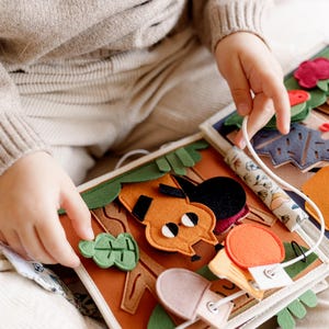 Quiet Book For Girls Boys Age 1 3 Felt Busy Book With Forest Animals Educational Toddler Toy 1st Birthday  Baby Gift Montessori Travel Toys