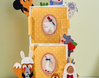 Montessori Felt Quiet Book, Forest & Farm Animals, Handmade Baby Toys