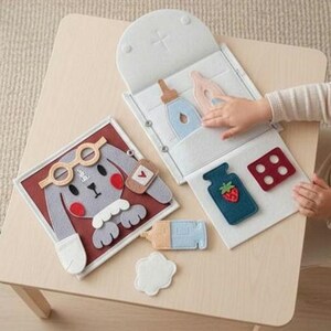 Personalized Felt Quiet Book for Toddlers, Montessori Busy Book for Travel, Interactive Sensory Toy for 2-3 Year Old, First birthday Gift