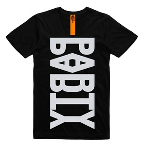 Limited Edition PARTY Mens Graphic T-shirt with Reflective Laser Cut Vinyl Print (Small Medium Large XL)