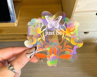 NEW! Just be you suncatcher sticker, rainbow maker decals