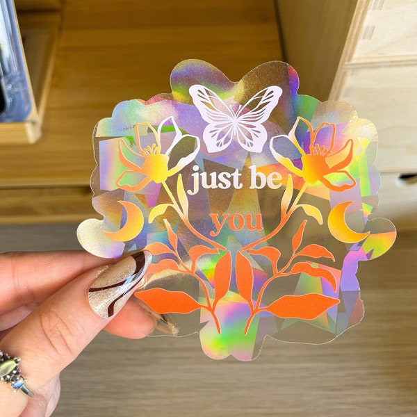 NEW! Just be you suncatcher sticker, rainbow maker decals