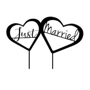 3D printing/laser file - Just Married Cake topper