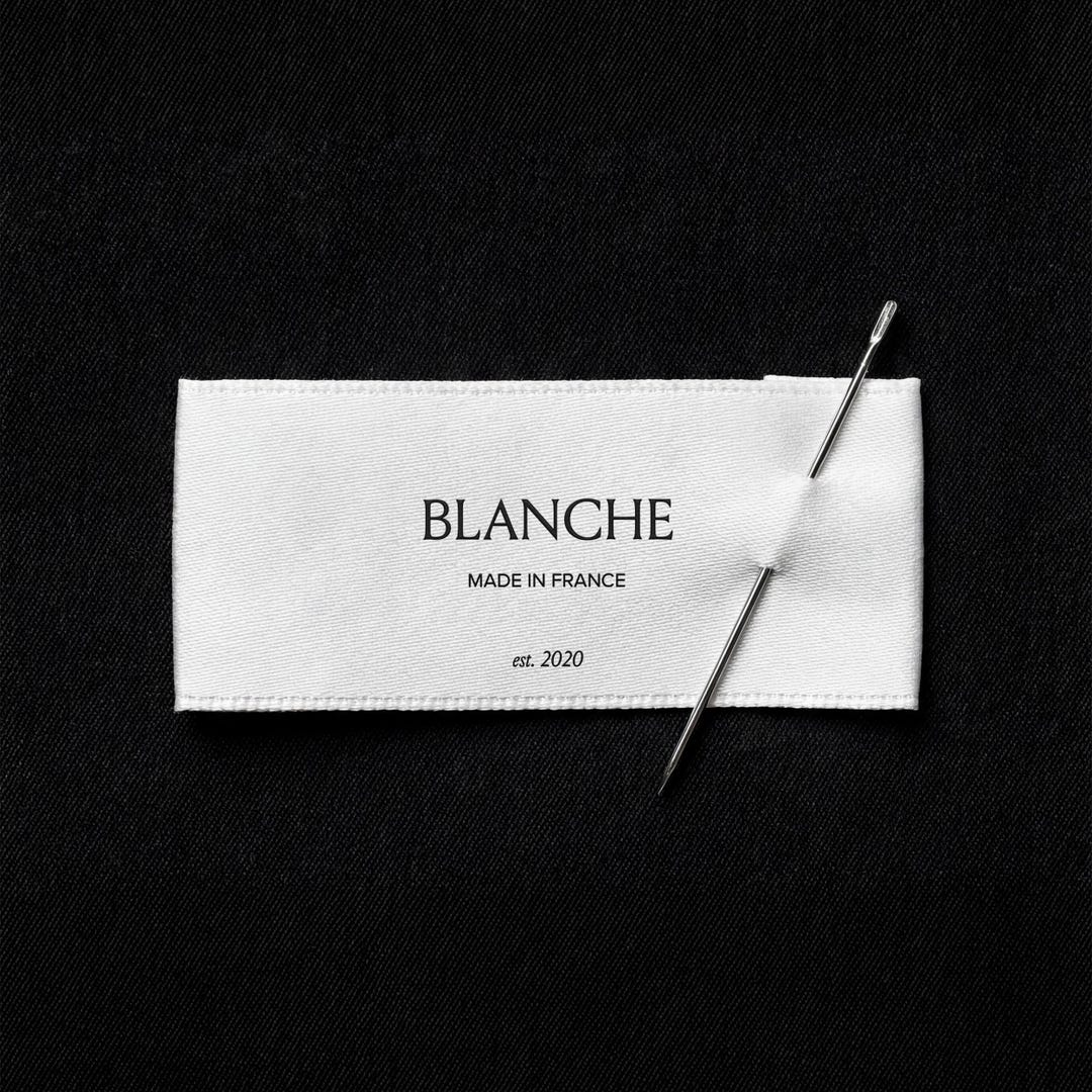 Woven Label, Needle and Thread, Garment Label Mockup, Woven Clothing ...