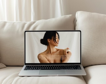 Modern MacBook-modell, varumärkesbyggande för sociala medier (PSD)