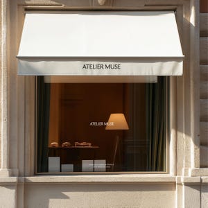 Luxury Shopfront Mockup: Canopy Window, Signage Design (PSD File)