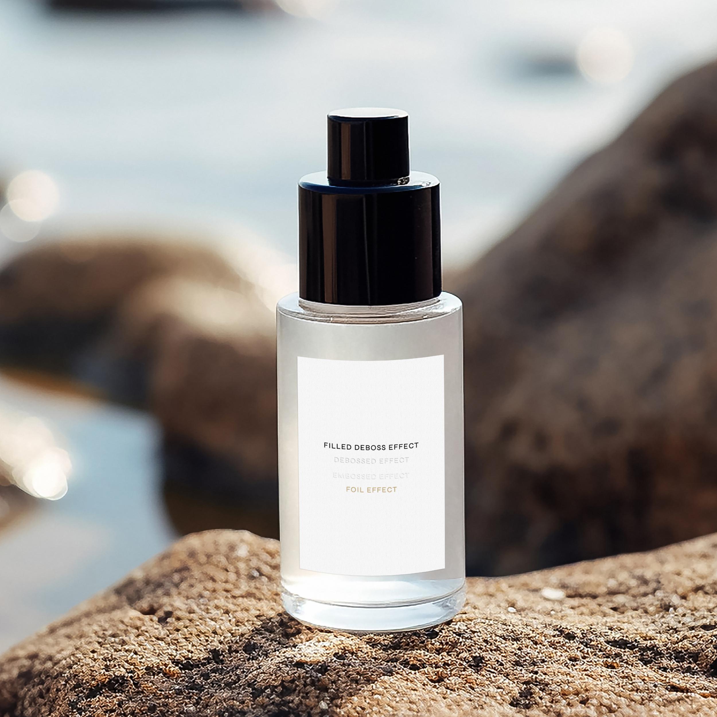 Frosted Glass Cosmetic Bottle Mockup: Skincare Beauty Branding