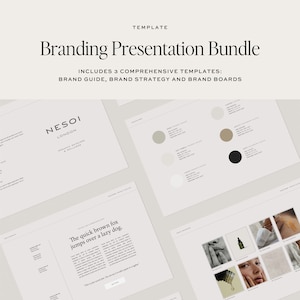 Brand Guidelines Bundle Template for Designers, Brand Strategy Presentation, Brand Presentation Template for Designers Canva Adobe Bundle