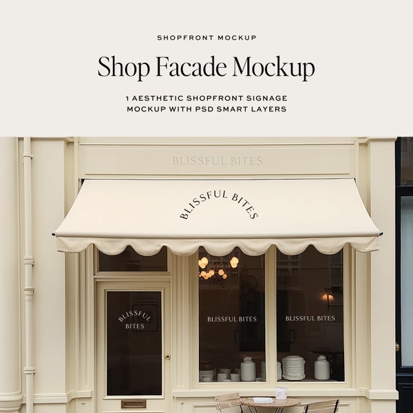 Shop Storefront Mockup, Facade Mockup, Window Display Mockup, Sign Mockup, Signage Mockup, Modern Cafe Mockup, Shopfront Design PSD Mockup