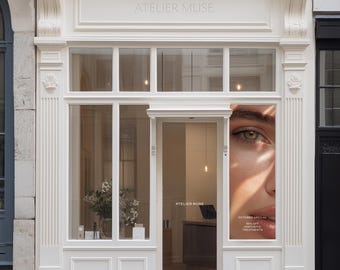 Salon Storefront Mockup PSD: Facade & Signage Design