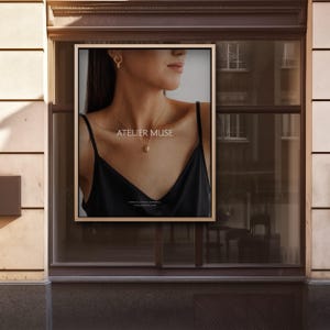 Realistic Window Poster Billboard Sign Mockup (PSD)