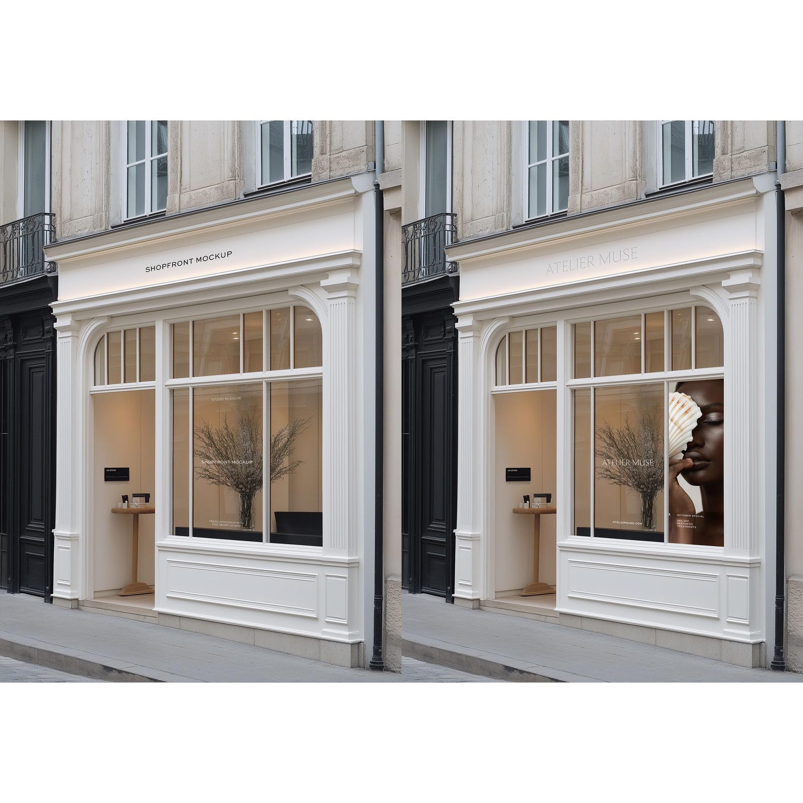 Salon Storefront Mockup PSD: Facade & Signage Design - Etsy