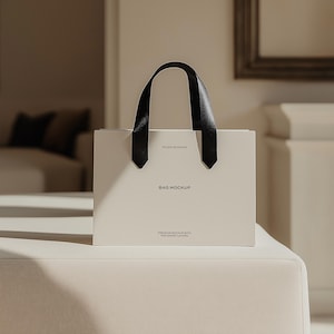 紙製ショッピングバッグ モックアップ、パッケージ ブランディング モックアップ、ショップバッグ モックアップ、キャリーバッグ モックアップ、美的モックアップ PSD、ギフトバッグ モックアップ