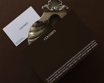 Vintage Seashell Dish A6 Card and Business Card Mockup, Invitation Stationery Branding (PSD)