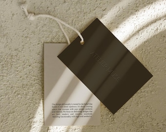 Swing Tag Mockup: Gold Foil, Deboss Effects (PSD)