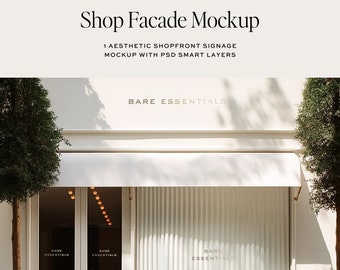 Shop Storefront Mockup, Facade Mockup, Window Display Mockup, Sign Mockup, Signage Mockup, Modern Shop Mockup, Shopfront Design PSD Mockup