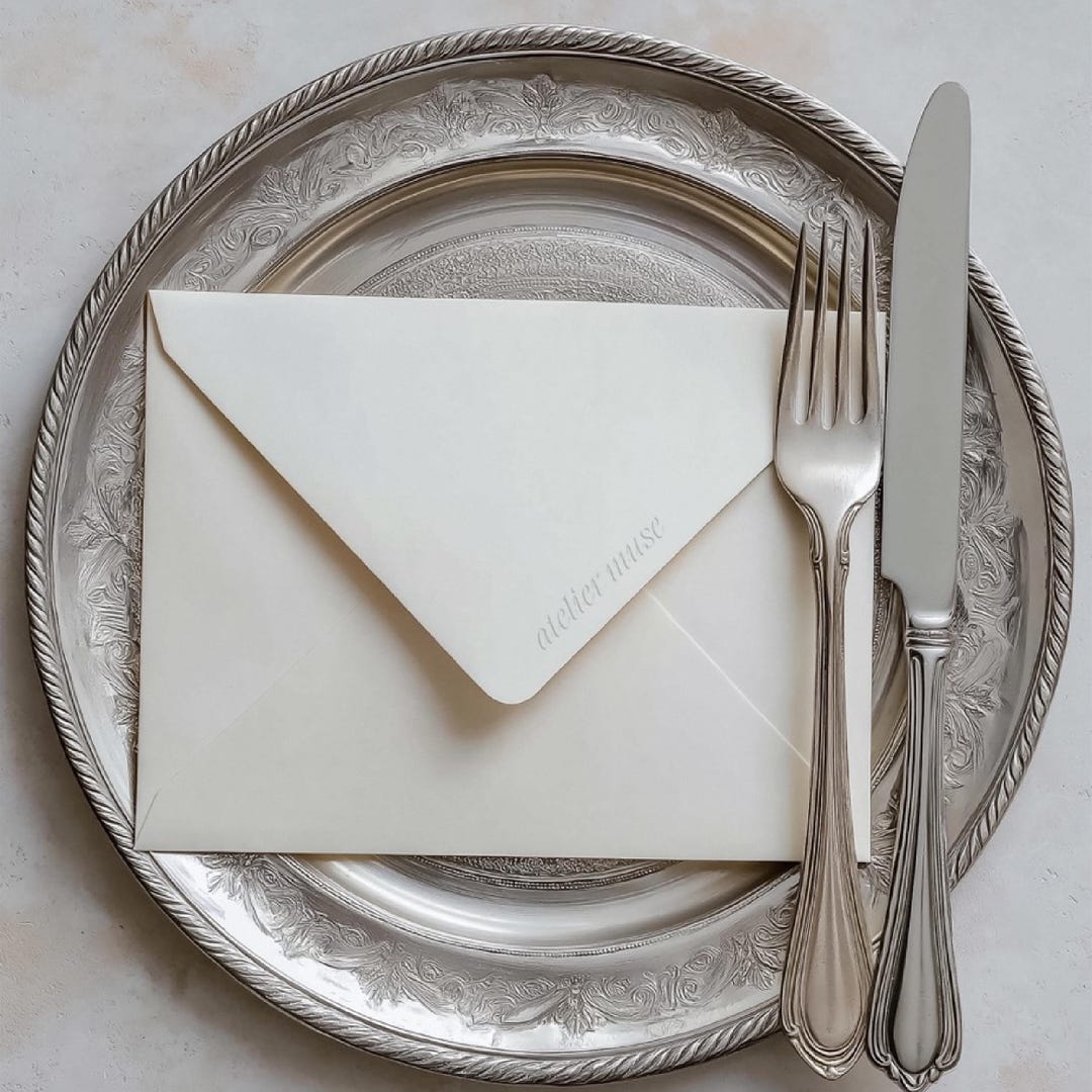 Elegant Envelope PSD Mockup, Vintage Dinner Tray, Wedding Invitation ...