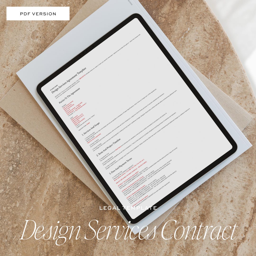 Design Services Contract for Designers : PDF Client Legal Contract ...