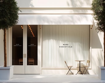 Shop Storefront Mockup, Facade Mockup, Window Display Mockup, Sign Mockup, Signage Mockup, Modern Shop Mockup, Shopfront Design PSD Mockup