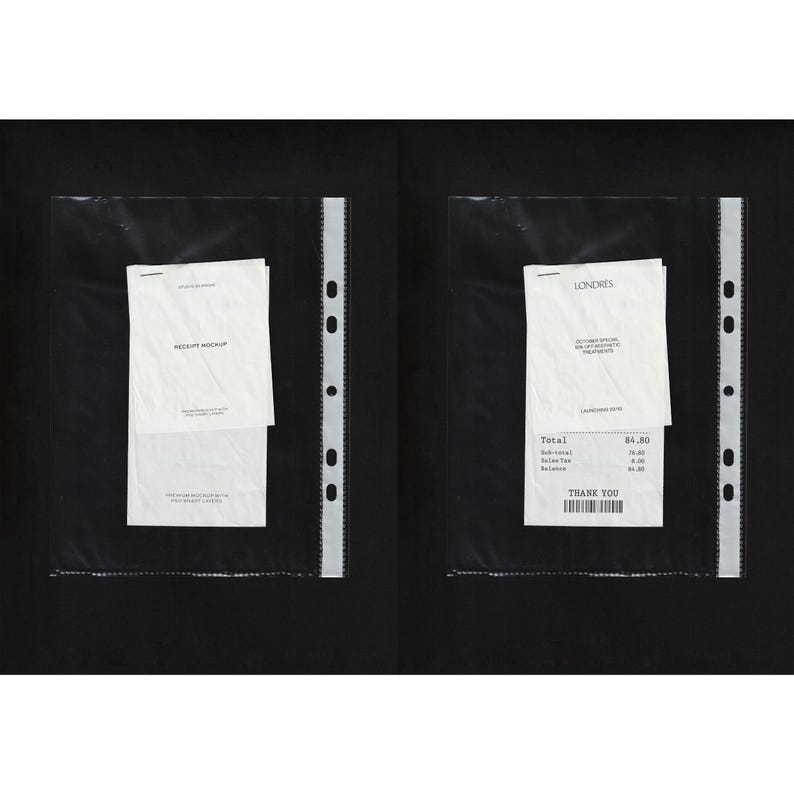 Scanned Receipt Branding Mockup, Stationery Mockup PSD - Etsy