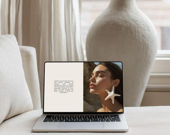 Modern MacBook-modell, varumärkesbyggande för sociala medier (PSD)