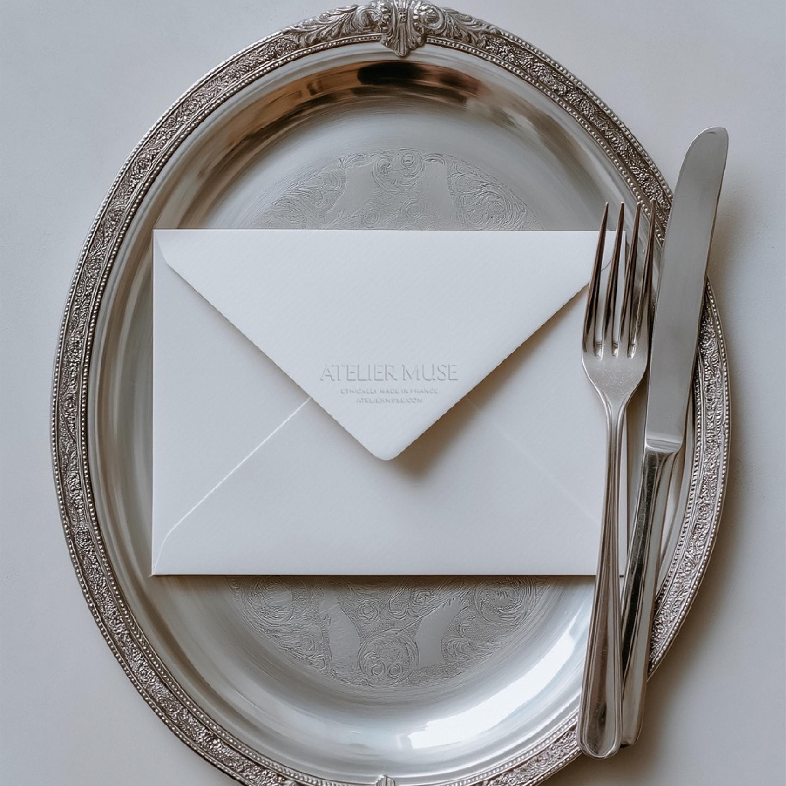 Elegant Envelope PSD Mockup, Vintage Dinner Tray Scene (digital ...