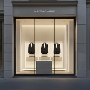 Shop Storefront Mockup, Facade Mockup, Boutique Front Mockup, Sign Mockup, Signage Mockup, Modern Shop Mockup, Shopfront Design PSD Mockup