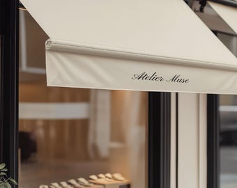 Shopfront Canopy Mockup PSD, Modern Storefront Design, Brand Designer Presentation Scene